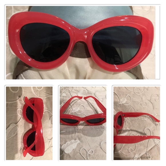 Red Cat-Eye Sunglasses - Picture 1 of 9